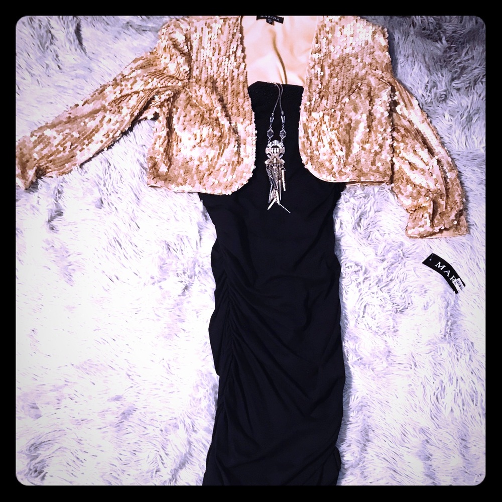 Gold Sequin Cropped Jacket -NWT